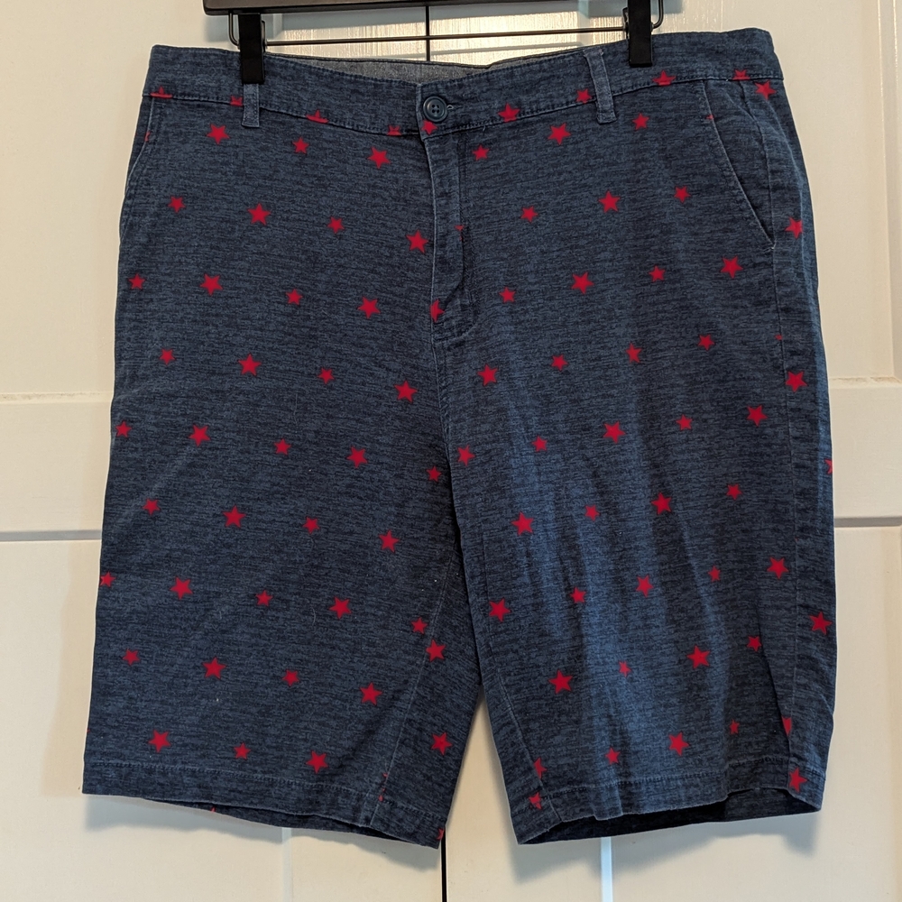 Company Eighty One Mens 36 Red Stars Navy Shorts Flag July 4th Excel Used Cond